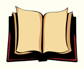 Vector linear drawing. Open book
