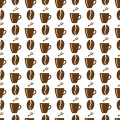 coffee cup seamless pattern for coffee shop background, cafe decoration, dining and culinary events. for a coffee themed greeting card. for coffee-themed fabric motifs