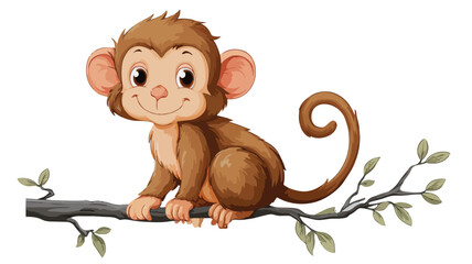 Obraz premium Playful Cute Monkey Cartoon Illustration for Design Projects