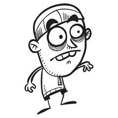 Naklejka premium Funny Zombie Doodle Art Vector Illustration