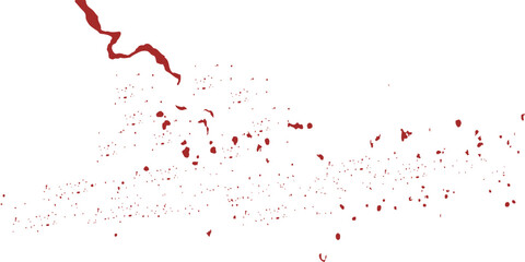Isolated red paint splashes and ink splatters create a grunge liquid texture illustration with vector drips and blood-like stains on a decorative art backdrop © WAVE 