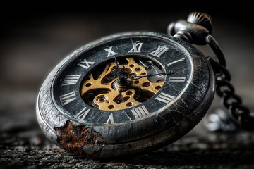 One vintage pocket watch.