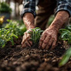 A person gardening.