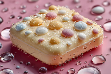 One bar of soap macro surface texture.