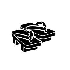 Flip-flops in black silhouette style for summer footwear  