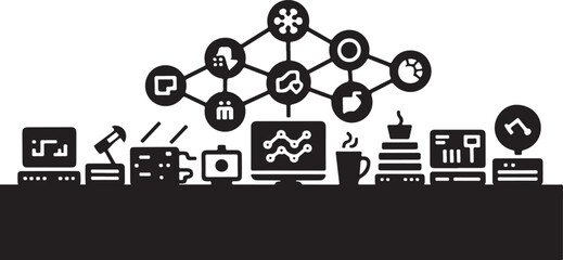 Obraz premium Network and devices connection concept