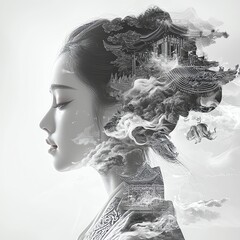 Elegant profile revealing cultural heritage.