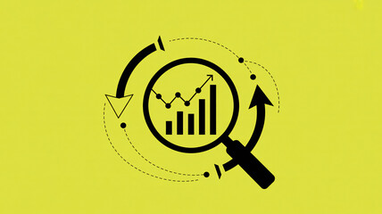 Business analysis and growth concept with magnifying glass on graph