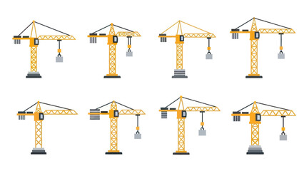 Construction Tower Cranes Collection with Loads © Alienmarsh