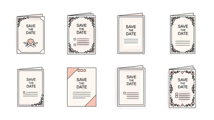 Elegant Save the Date Cards with Decorative Borders and Heart