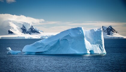 iceberg floats on the ocean in antarctica climate change background for travel