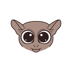 Fototapeta premium Cute cartoon illustration of a creature with large eyes and big ears, smiling playfully