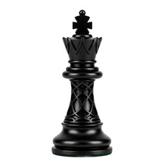 Fototapeta premium Black Chess King Piece on White Background isolated on transparent background