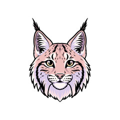 Obraz premium Detailed illustration of a lynx's head showcasing its distinct features and natural beauty