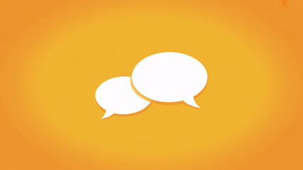 Vibrant chat bubbles on bright orange background for communication