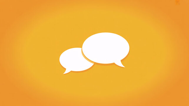 Vibrant chat bubbles on bright orange background for communication - Powered by Adobe
