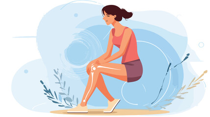 Woman with Knee Pain Vector Illustration Isolated on White Background for Medical and Healthcare Concepts