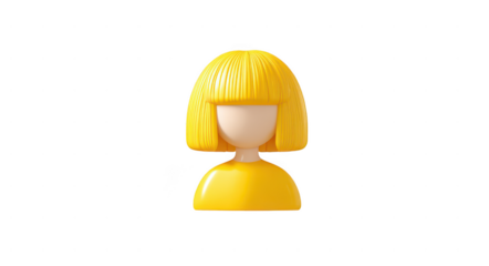 icon of a cute female head with a yellow bob haircut