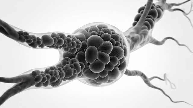 3D CGI Octane Render of Human Cerebral Neuron Structure