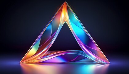 iridescent ribbon forms a fluid never ending triangular loop a symbol of continuous evolution on