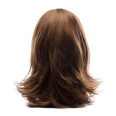 Naklejka premium brown hair wig on a white background