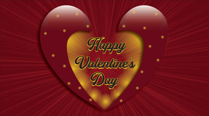 Happy valentine&rsquo;s day red heart luxury background design.