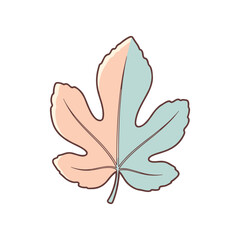 Obraz premium A stylized illustration of a pastel-colored leaf showcasing its unique shape and texture