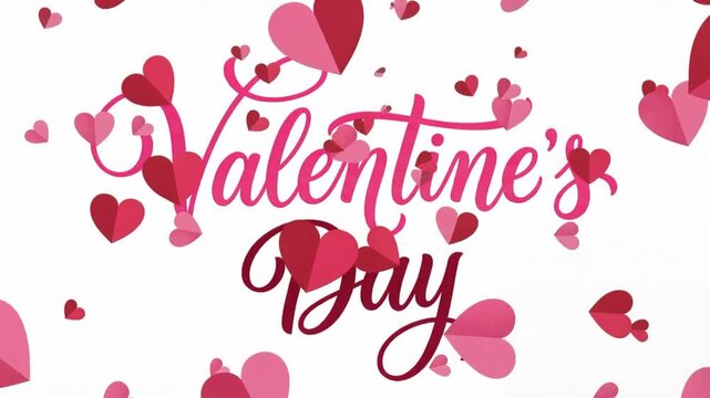 Colorful hearts and elegant typography create a festive Valentine's Day theme, showcasing a dynamic flow of animated elements across the frames, enhancing visual appeal and engagement