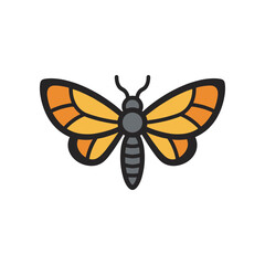 Vibrant orange and gray butterfly illustration, showcasing intricate wing patterns, ideal for nature-themed designs