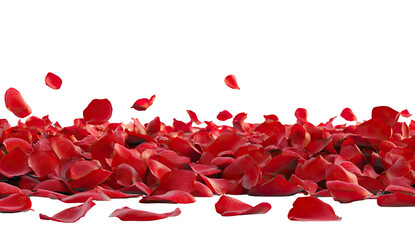 Red rose petals scattered across a surface