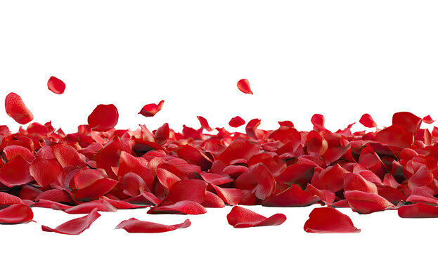 Red rose petals scattered across a surface