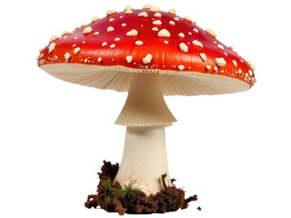 A close-up of a mushroom on a white background, great for scientific or educational use