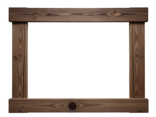 Naklejka premium A simple wooden picture frame with a white background, ideal for displaying your favorite memories