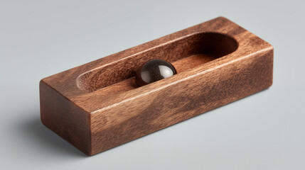 Wooden block plane with metal blade on neutral background, traditional carpentry hand tool for woodworking and craftsmanship projects