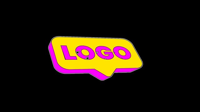 3D Icon Outline Modern Vibe Hue Shift Color Changing Logo Reveal

