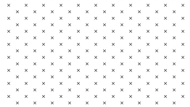 Dense repeating pattern of bold black x symbols in a staggered grid layout