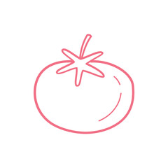 Hand Drawn Tomato Outline Icon for Healthy Food and Cooking Design