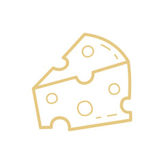 Hand drawn cheese isolated on white background.