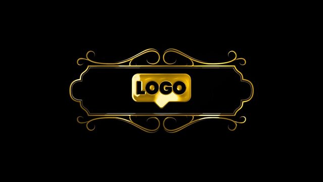 Gold Shiny Metal Bling Decorated Border Logo Reveal