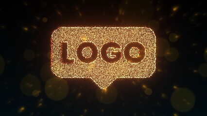 Golden Shiny Festive Celebration Firework Particles Logo Reveal 
