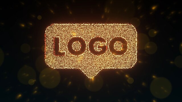 Golden Shiny Festive Celebration Firework Particles Logo Reveal 