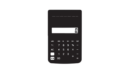 Obraz premium Black Calculator on White Background