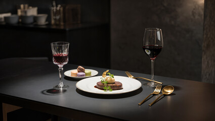Elegant dining experience with gourmet dishes and fine wine