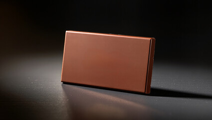 Sleek bronze object illuminated by soft light on dark surface