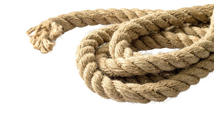 Obraz premium Thick rope isolated on transparent background.