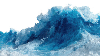 Powerful, foamy ocean wave cresting