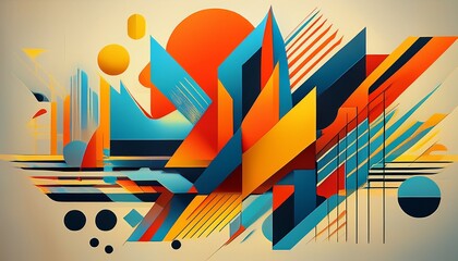 abstract geometric shapes forming a dynamic silhouette design