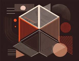 abstract geometric shapes and lines silhouette design