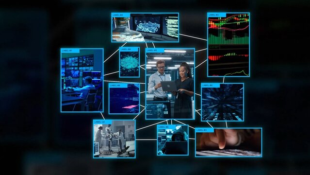 Tech Digital Grid Complex Board Computer Technical Intro Opener