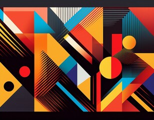 abstract geometric shapes with bold contrasting colors silhouette